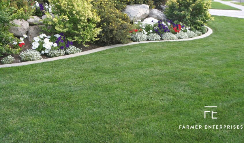 Beautifully landscaped yard with flowers